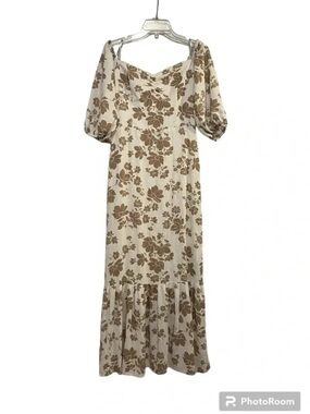 Studio F Floral Off Shoulder Maxi Dress Sz 6